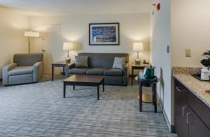 a living room with a couch and a table at Holiday Inn Knoxville West - Cedar Bluff, an IHG Hotel in Knoxville