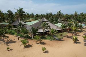 z powietrza widok na ośrodek na plaży w obiekcie Casa Del Papa Resort & SPA w mieście Azizacoue