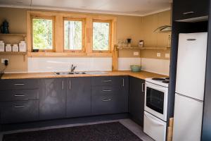 Una cocina o kitchenette en Maitai Whare Iti - Adventure Cabins & House