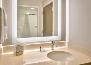 a bathroom with a sink and a mirror at Staybridge Suites - Gainesville I-75, an IHG Hotel in Gainesville