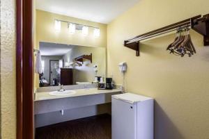 a bathroom with a sink and a mirror at The Residency Inn in Galveston