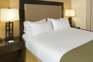 מיטה או מיטות בחדר ב-Holiday Inn Express Hotel & Suites Jacksonville Airport, an IHG Hotel