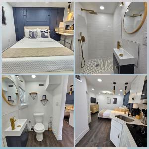 オーランドにあるThe Hideaway DT Orlando Tiny Home w Free Parkingの四枚の写真のコラージュ