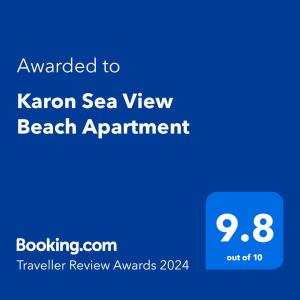 uma captura de ecrã da marcação de praia com vista para o mar coreano em Karon Sea View Beach Apartment em Praia de Karon