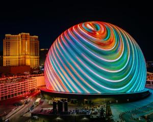 a large building with a large colorful spiral at The Venetian® Resort Las Vegas in Las Vegas