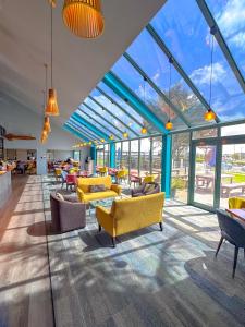 A seating area at JetPark Hamilton Airport New Zealand