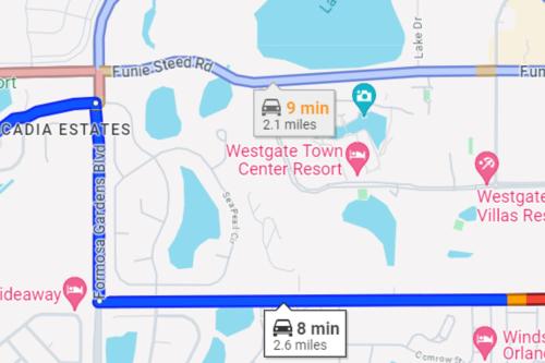 オーランドにあるDisney World Vacation Homeのウェスタービルの町の中心部のリゾート地図