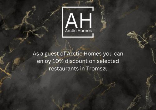 Et logo, certifikat, skilt eller en pris der bliver vist frem på Arctic Homes - Premium Tromsø Residence