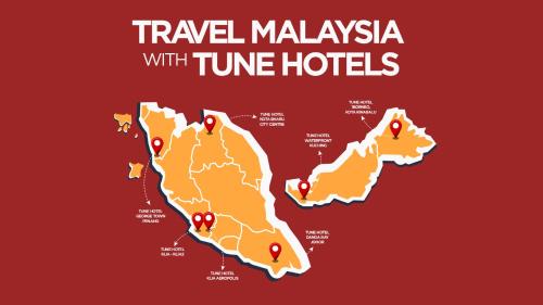 Tune Hotel KLIA-KLIA2, Airport Transit Hotel في سيبانغ: خريطة تونيسيا الناقلة مع فنادق تينا