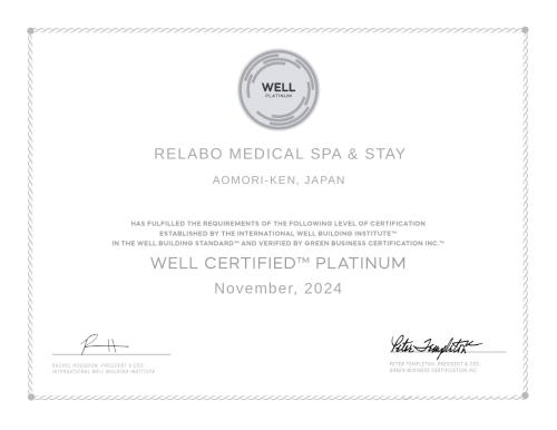 ReLabo -Medical Spa & Stay- tanúsítványa, márkajelzése vagy díja