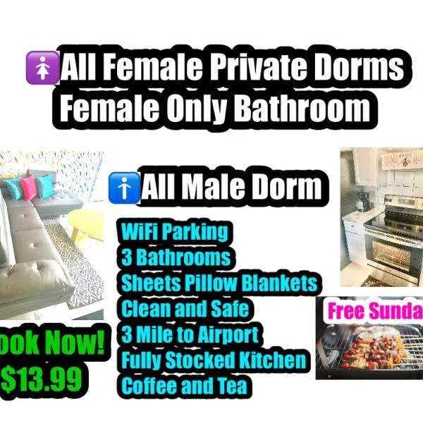 Women Dorms Private Bathroom - All Men Dorms - No Mix Dorms - Free Sunday Bbq - WiFi Long Term Stays Welcome, Hotel in Miami