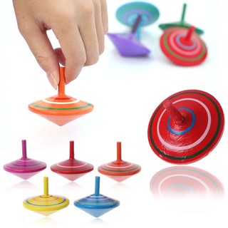 HNTOB mini Rotating Multicolour Wooden Spinning Tops Kids Toy ...