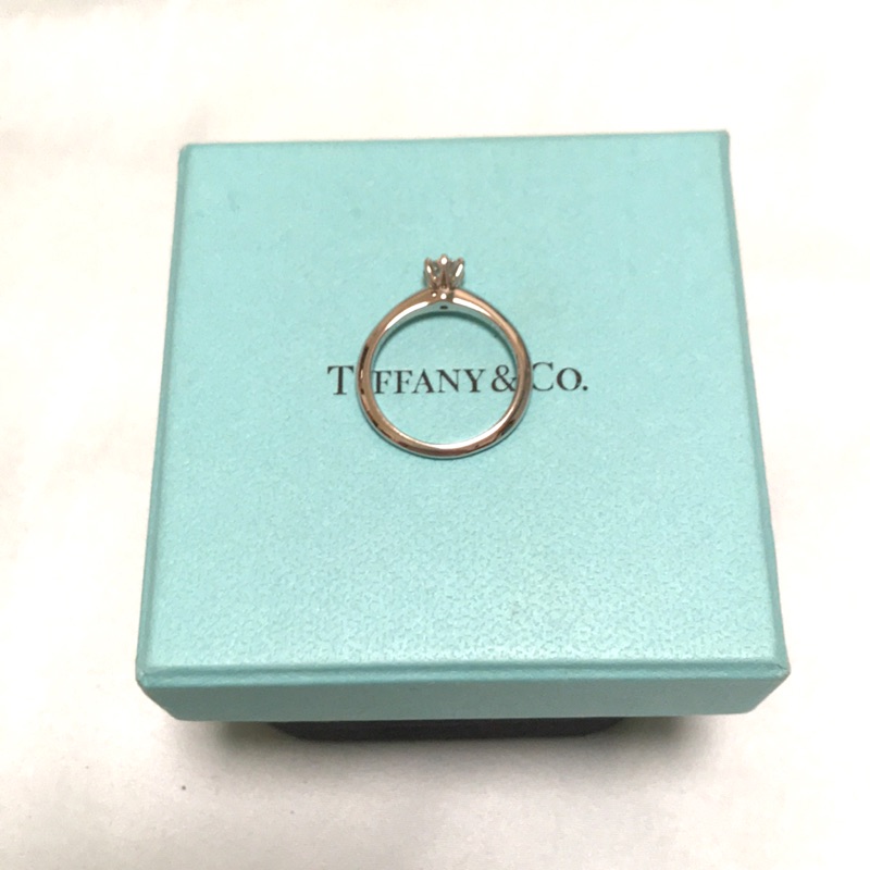 Tiffany &amp; Co. 蒂芬妮 PT950 鑽戒 32分 鑽石戒指 經典六爪 0.32CARAT