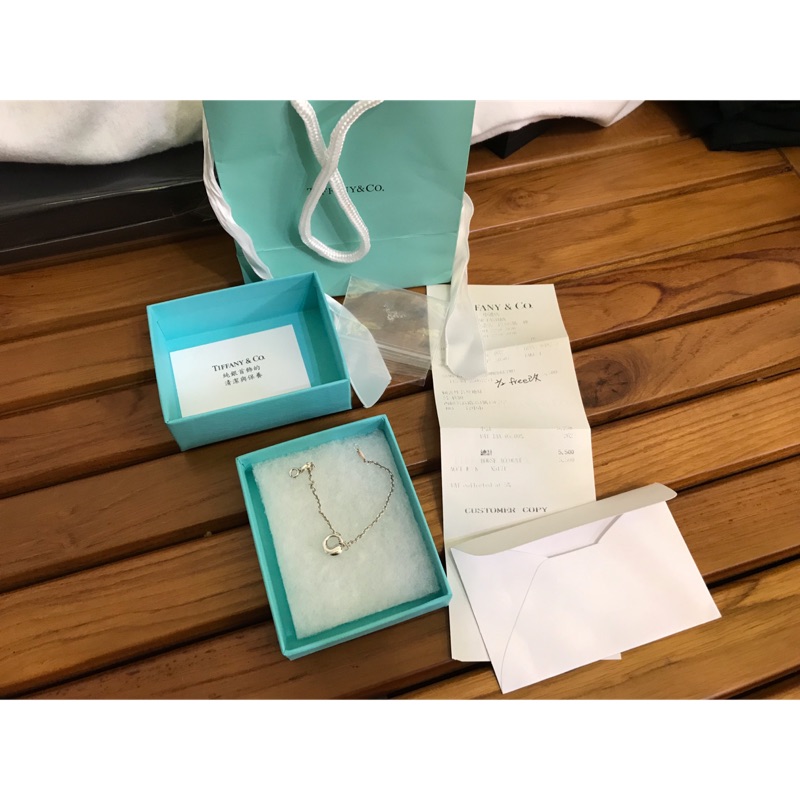 Tiffany&amp;co 925純銀小太極細手鍊 全配 近全新