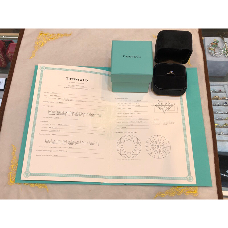 Tiffany & Co.-經典六爪單鑽戒指-0.18CT-(I/VVS1)37773263-附內外盒證書