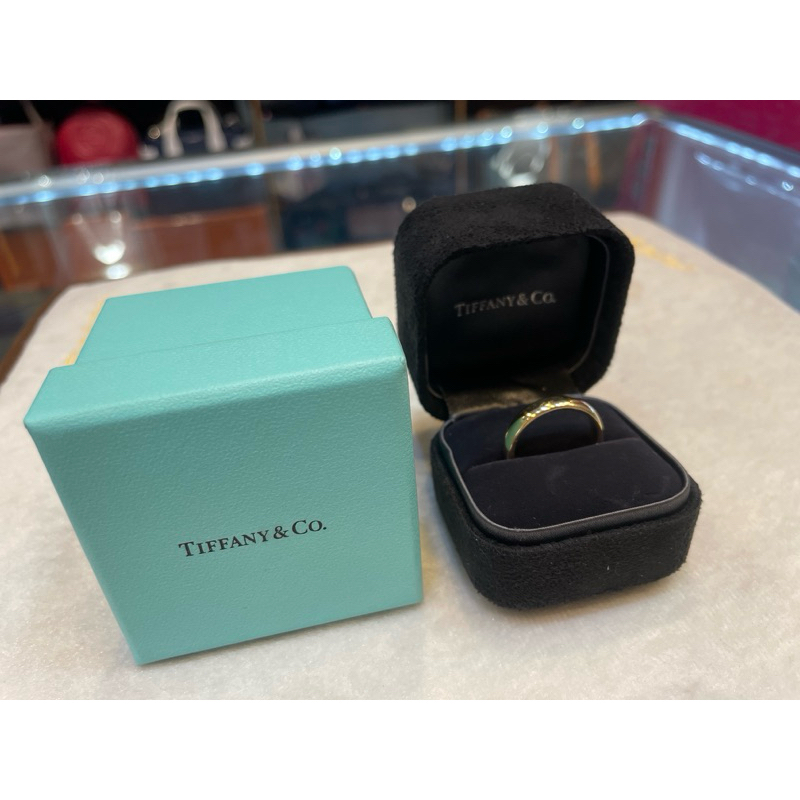 Tiffany &amp; Co.-黃K金素面戒指-寬4.5MM-750-附內外盒-7g