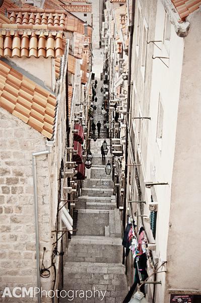 Peeking down the streets of Dubrovnik's Old Town