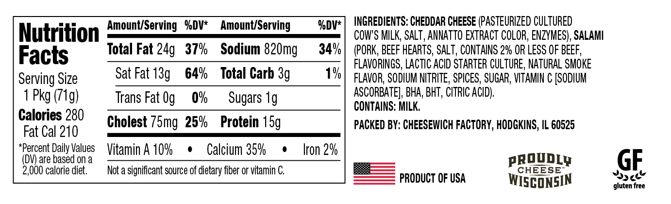 nutrition information and ingredients