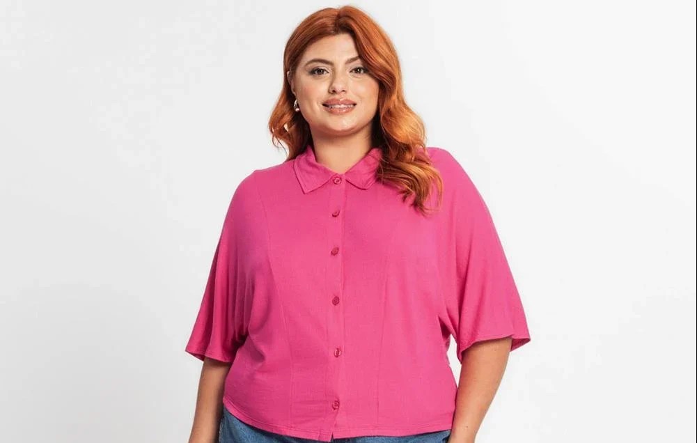 Camisa rosa plus size