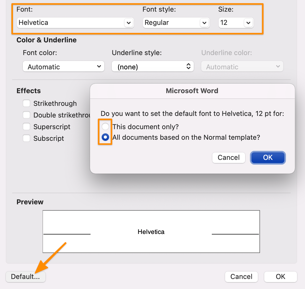 select the font in the pop up window for the mind map