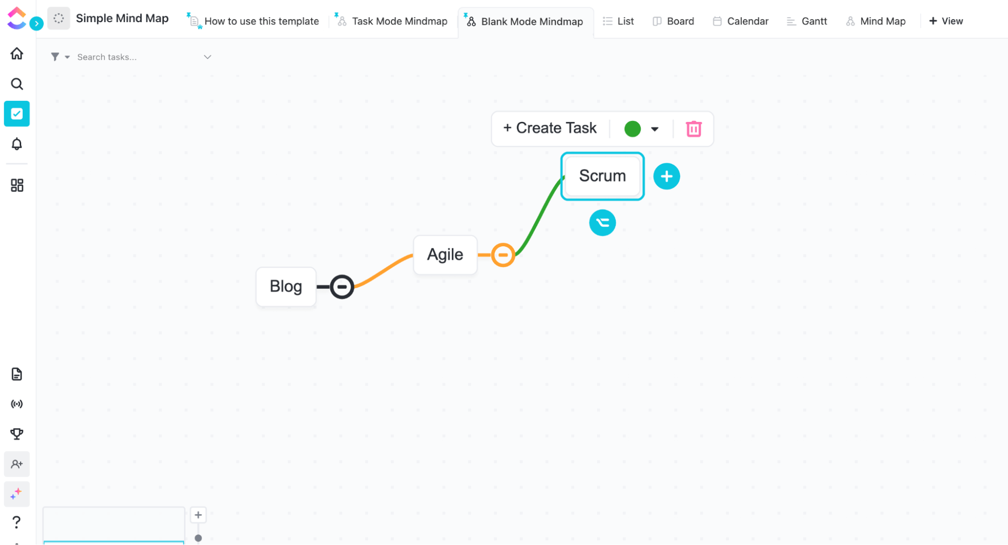 Simple Mind Map template by ClickUp