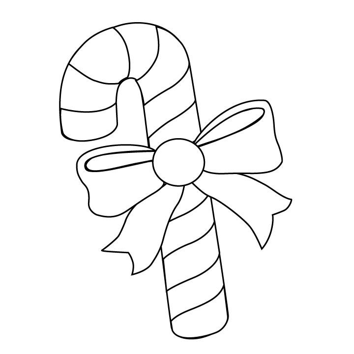 Candy Cane Coloring Sheet - Free Printable Pages for Kids