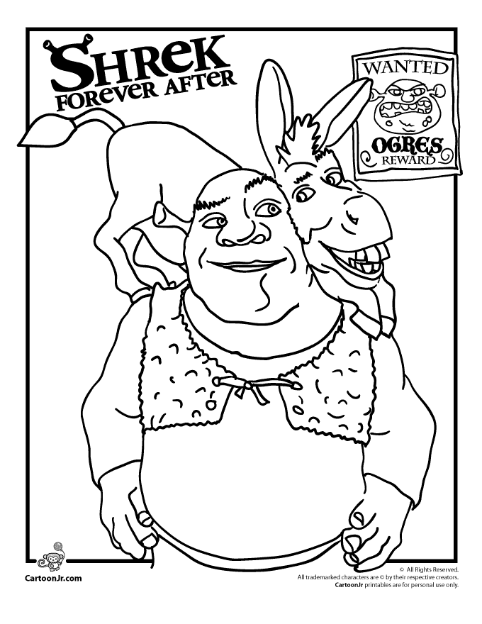 Printable Shrek Coloring Pages