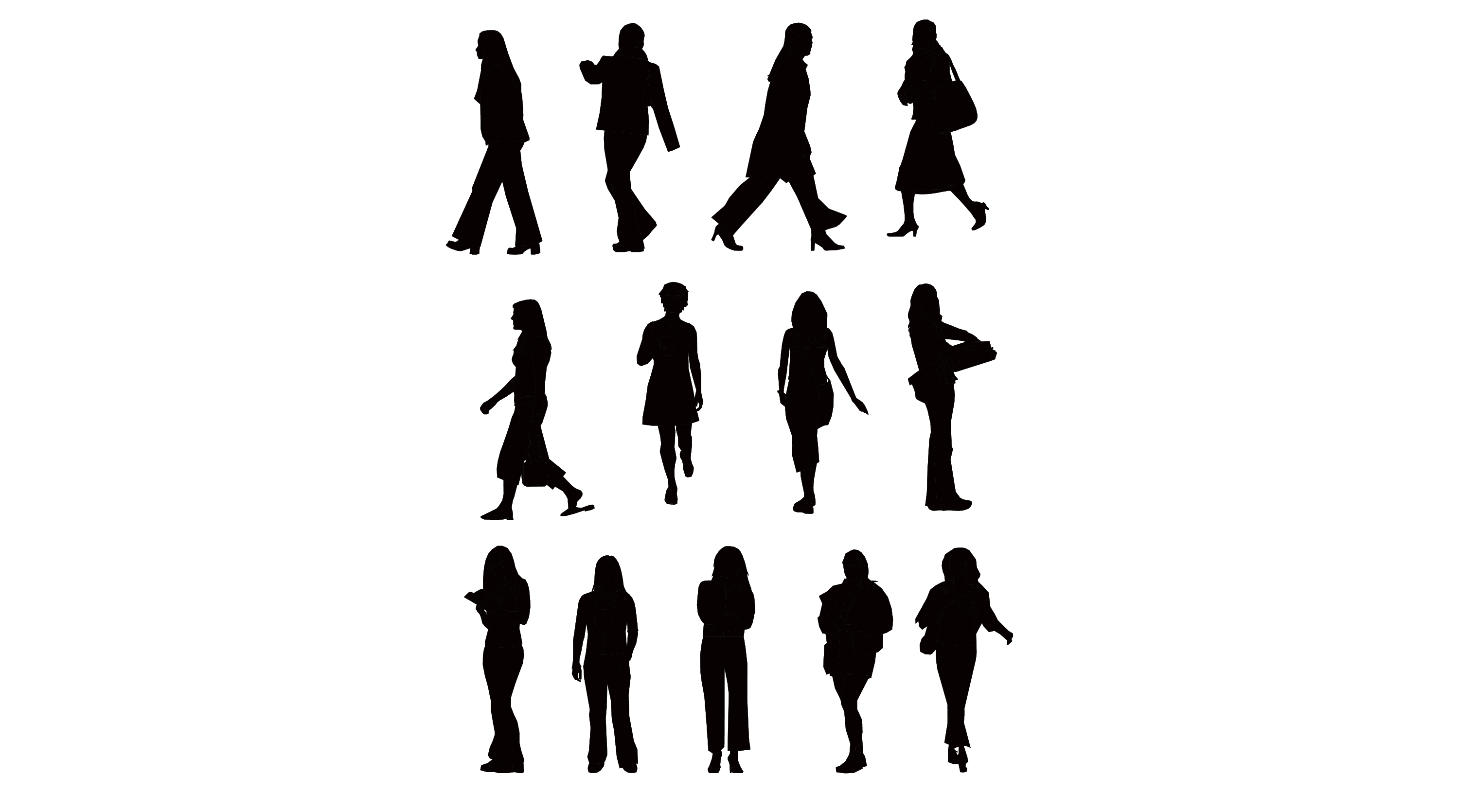 silhouette woman - Clip Art Library image.