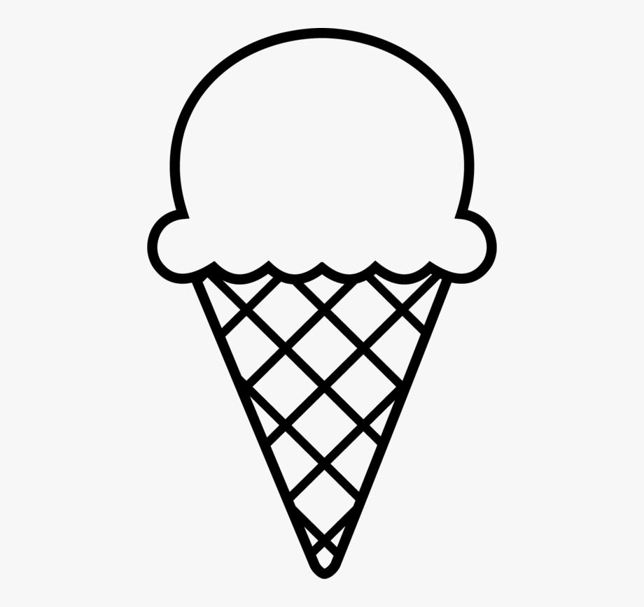 Ice Cream Cone Outline Clip Art