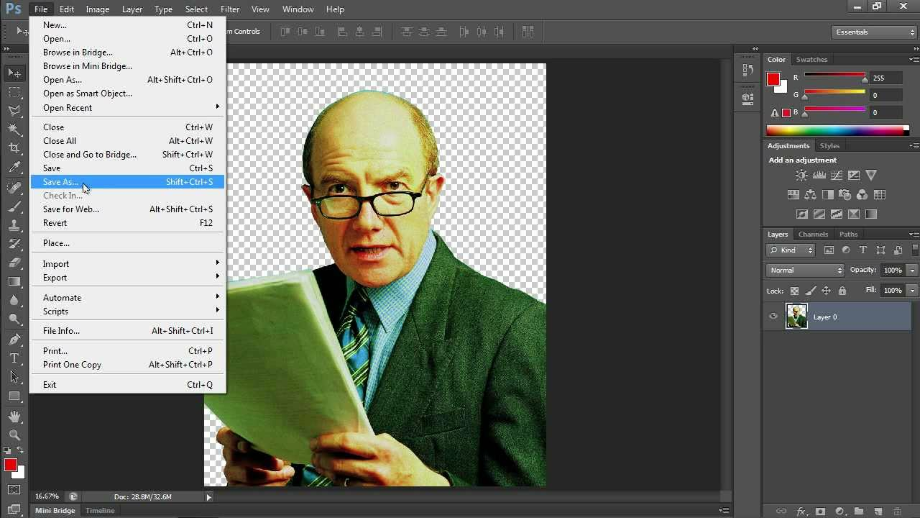 How to make a transparent background in photoshop cutout