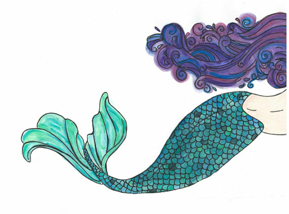 Mermaid tail watercolor