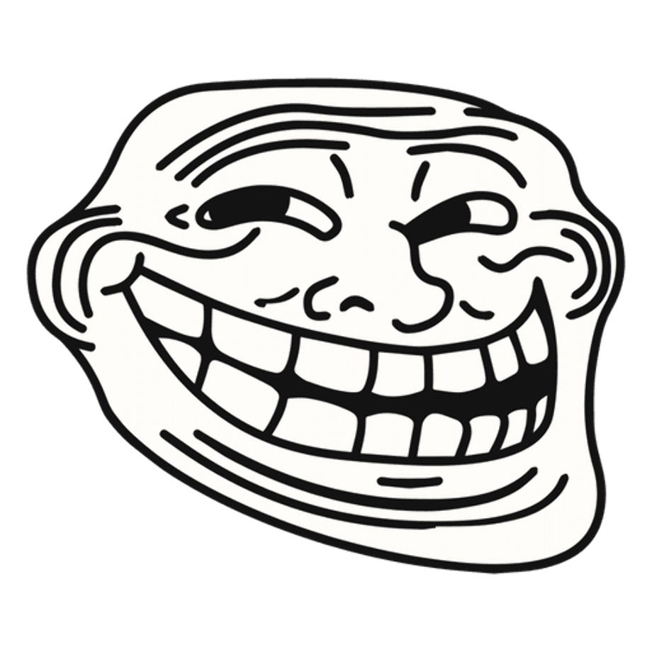 Troll face transparent look alike