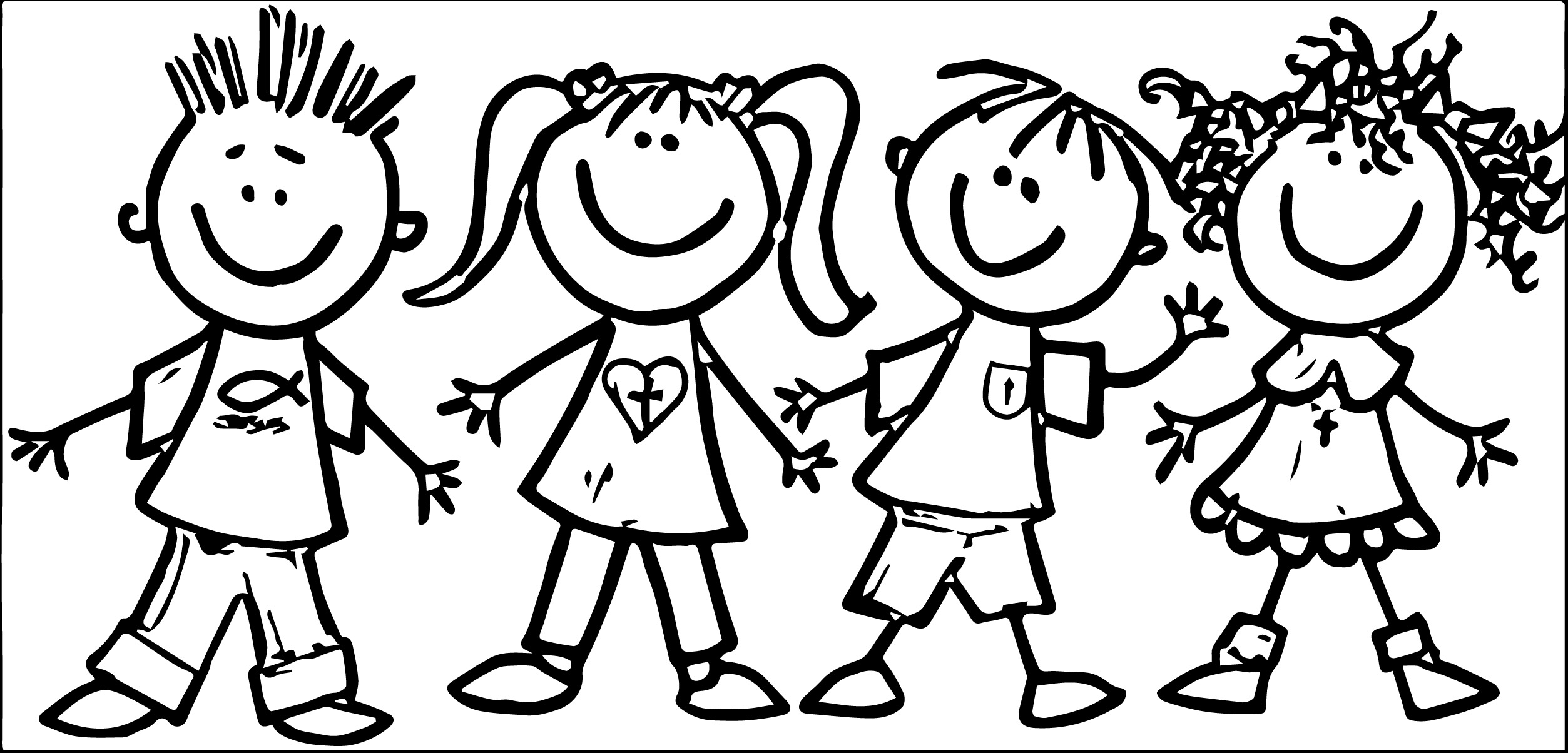 Preschool clip art kids we coloring page wecoloringpage