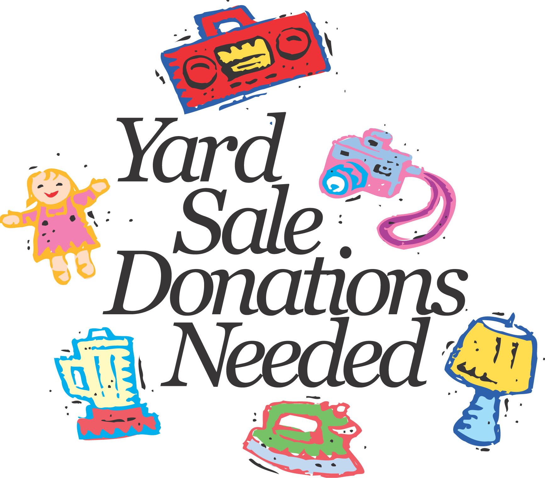 Yard sale church garage sale clipart