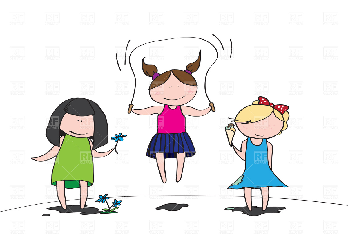 Cute girls playing free vector clip art image 5 jpg