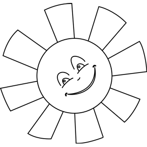 Cute free black and white sun clipart collection png