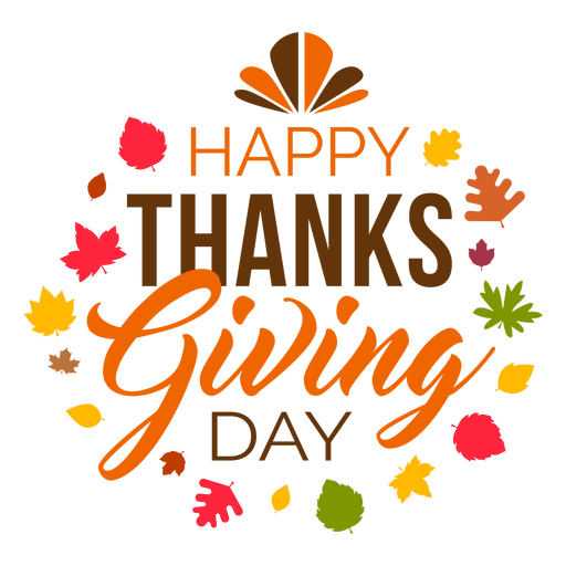 Happy thanksgiving day logo transparent  png