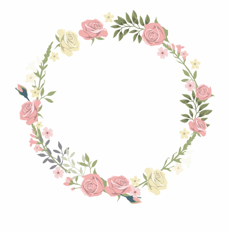 Round Flower Border Clip Art