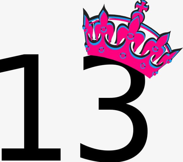 Digital 13 Points Pink Crown PNG, Clipart, 13 Clipart, 13.