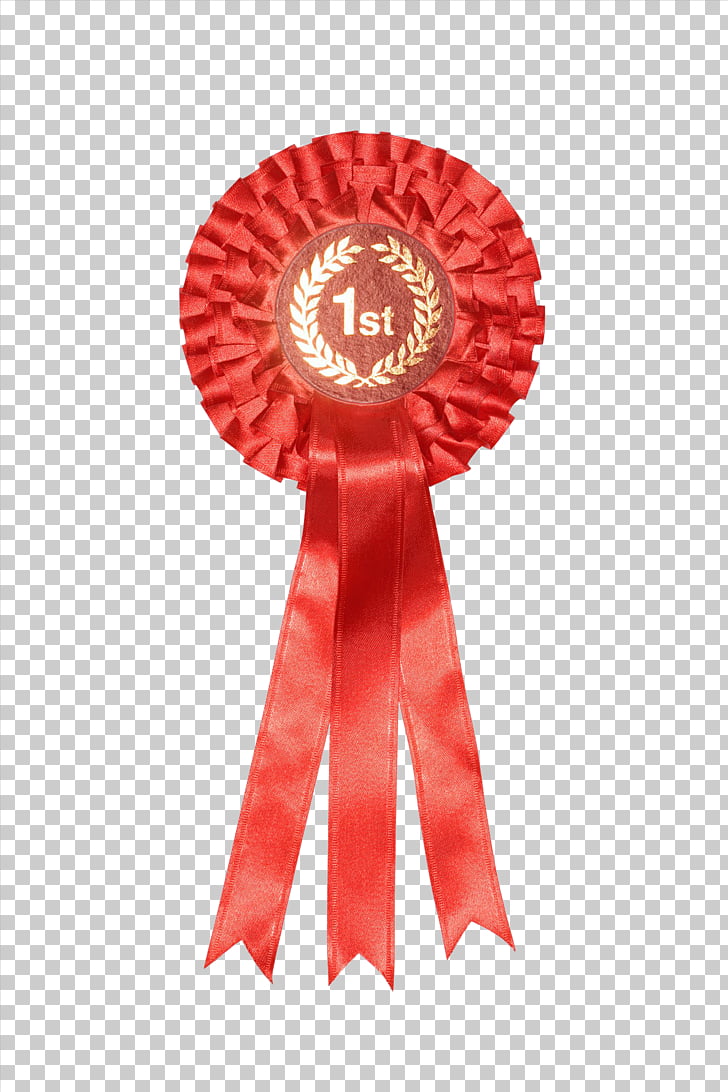 Rosette Ribbon Award Stock photography, First medal PNG.