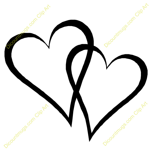 Two Hearts Wedding Clipart.