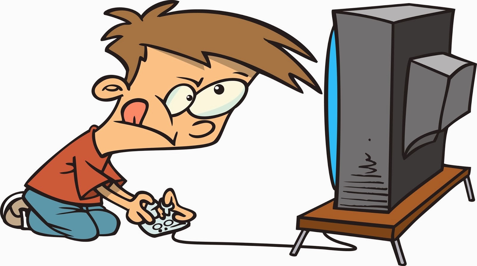 Kid Playing Video Games Clipart.