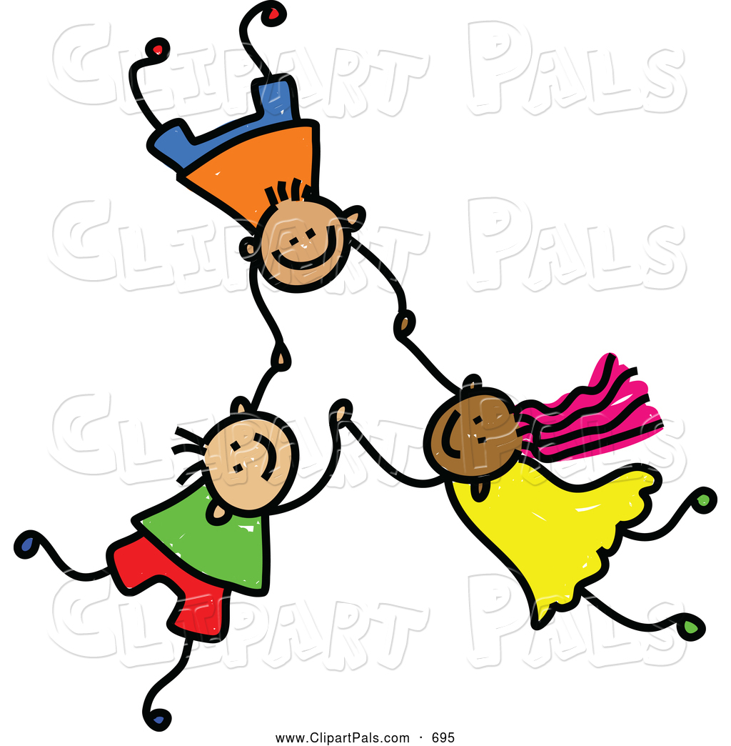 Three Kids Clipart.