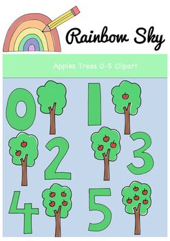 Apple Trees Clipart Numbers 0.