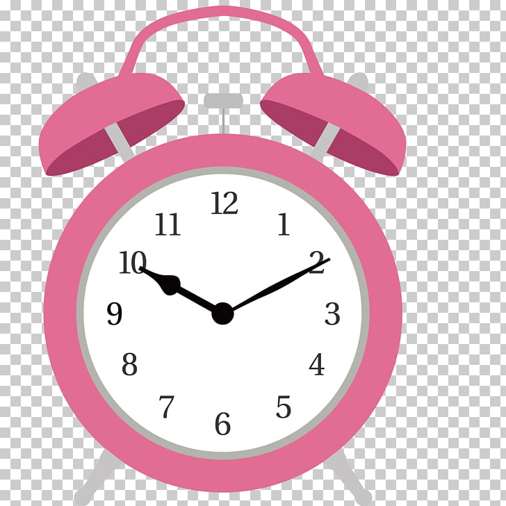 Alarm clock Wall decal Illustration, Pink alarm clock PNG.