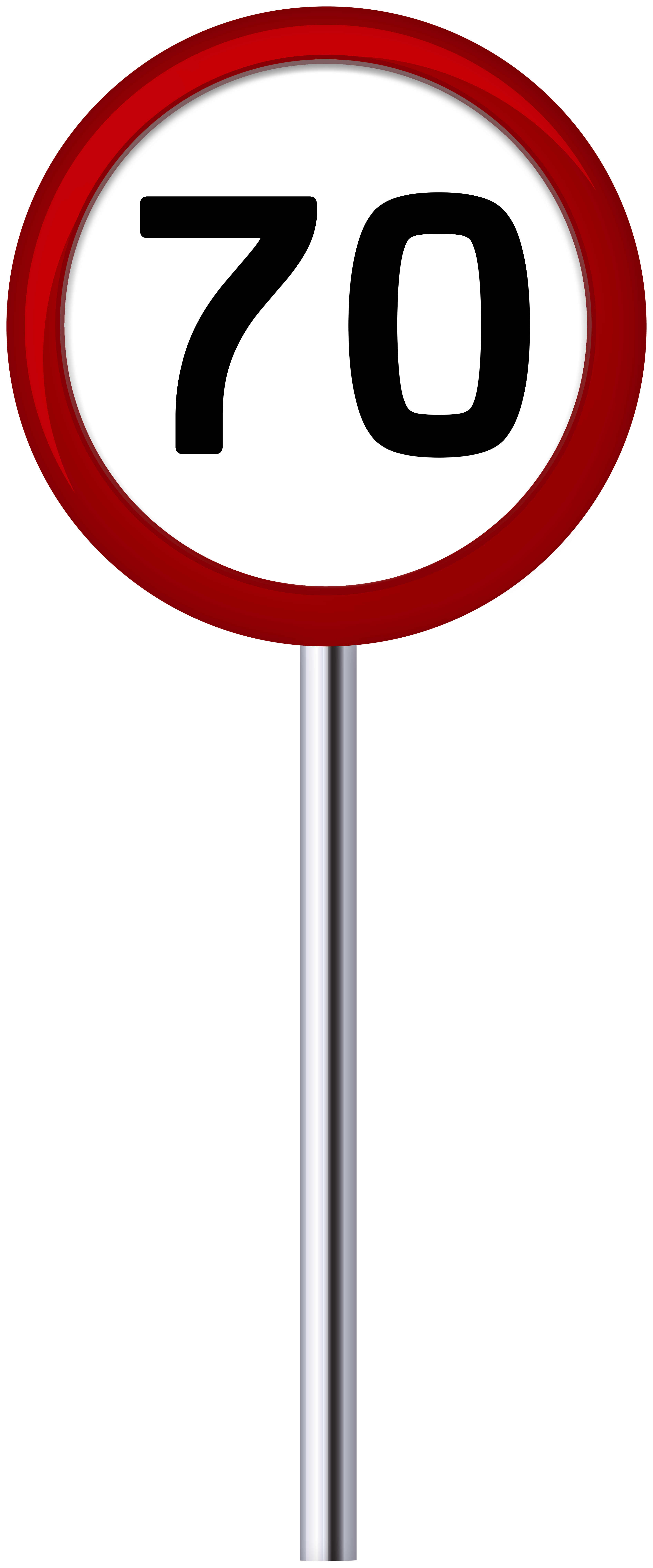 Traffic Sign Speed Limit 70 PNG Clip Art.