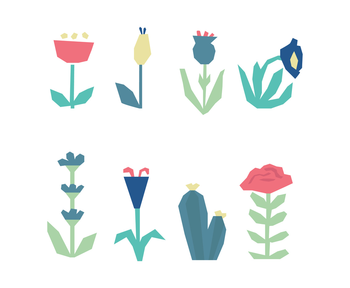 Abstract Set Of Clipart Flowers Vector Art & Graphics.