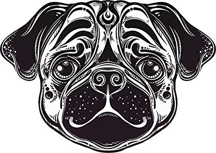 Amazon.com: Cool Abstract Futuristic Pug Bully Puppy Dog.