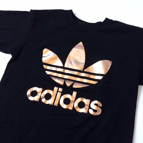 Adidas Rose Gold Double Logo Tee.