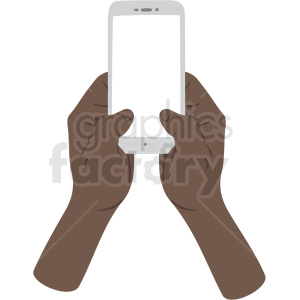 two african american hands texting on phone vector clipart no background .  Royalty.